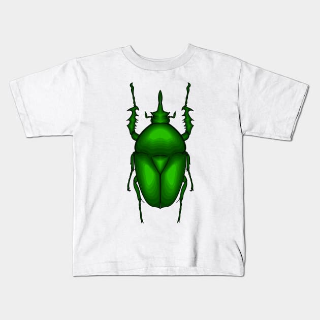 Mecynorhina torquata bug cartoon illustration Kids T-Shirt by Cartoons of fun